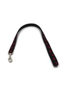 A-504 PEJCZ PODWÓJNA, KRÓTKA SMYCZ DLA PSA TAŚMA ŁAPKI 30mm/80cm Kolor - łapki czarny