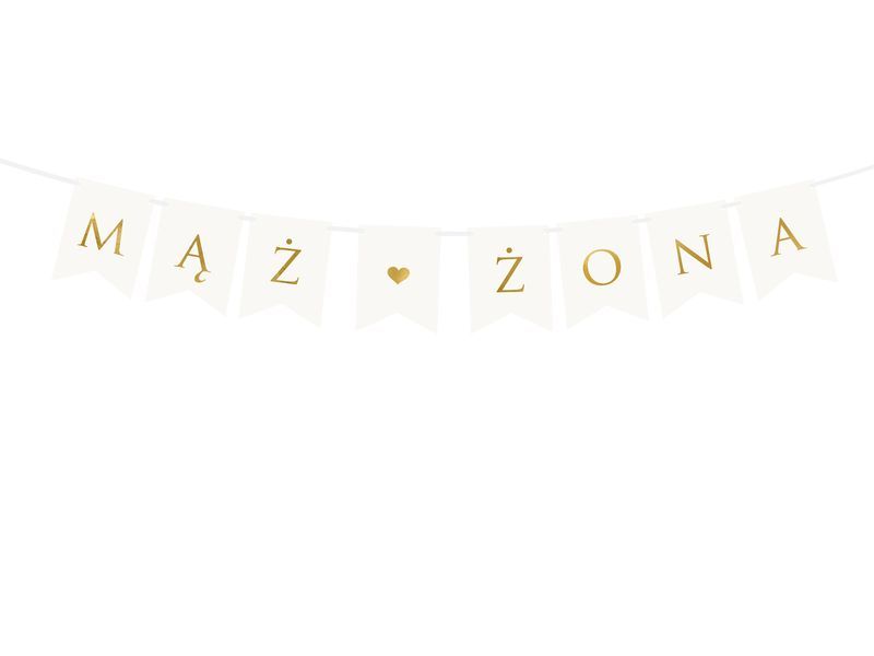 Baner flagi, Mąż Żona, 110 cm biały zdjęcie 1