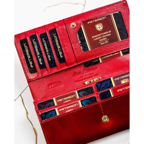 lakierowany portfel damski czerwony z ochroną rfid - peterson na Arena.pl