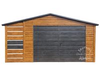 Domek Ogrodowy 4x5 + wiata 1x5 okno rynny drewnopodobny dwuspadowy ID550