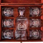 KARAFKA 6 szklanek SKRZYNKA 18 30 40 50 urodziny