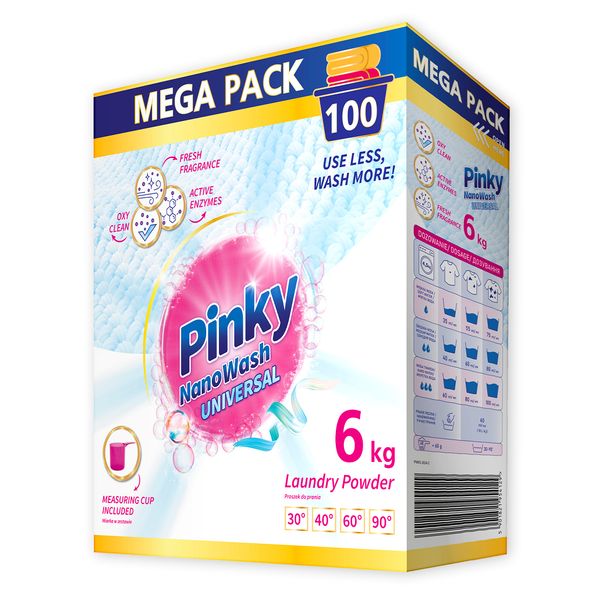 Proszek do prania uniwersalny 100 prań 6kg NanoWash Universal PINKY zdjęcie 3
