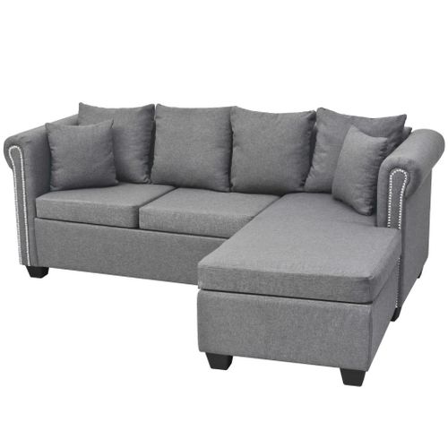 SOFA NAROŻNA JASNOSZARA 200x140x73cm na Arena.pl