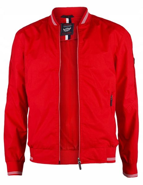 Męska kurtka przejściowa bomberka bez kaptura czerwony WX052 _XL zdjęcie 1
