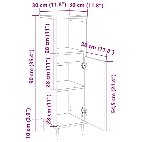 Szafka łazienkowa, biała, 30x30x100 cm, materiał drewnopochodny na Arena.pl