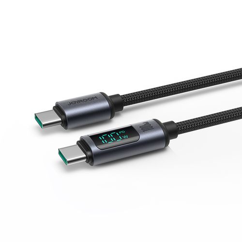 Kabel przewód USB-C z wyświetlaczem LED 100W 1.2m czarny na Arena.pl