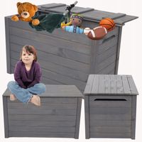 Skrzynia ogrodowa drewniana na zabawki kufer na balkon taras do domu 190L