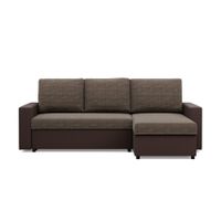 Narożnik uniwersalny, CAPERO, ekoskóra, plecionka, 231cm, brąz | TYLETEGOTU