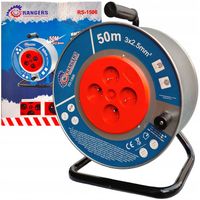 PRZEDŁUŻACZ BĘBNOWY 50m 3x2,5 METALOWY NA BĘBNIE BUDOWLANY