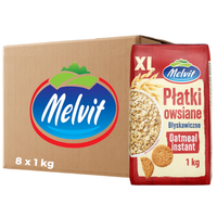 MELVIT Płatki owsiane błyskawiczne XL 1 kg x 8 sztuk