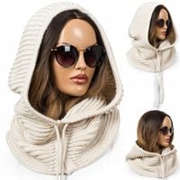 KAPTUR BALACLAVA CZAPKA DAMSKA CIEPŁA WEŁNIANA POSLKA JAKOŚĆ PREMIUM