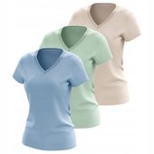 KOSZULKA 4F DAMSKA T-SHIRT SEREK ZESTAW BAWEŁNIANY KOMPLET 3PAK
