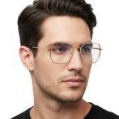 Okulary pilotki zerówki do komputera z filtrem BLUE Light 25121D złote