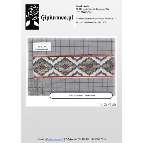 Taśma żakardowa - 50135 - 5cm na Arena.pl