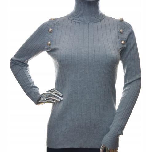 Damski sweter z golfem golf guziki UNI PREMIUM na Arena.pl