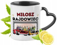 Kubek Czarny Z Uszkiem W Kształcie Serca Dla Miłosza Idealny Na Prezent