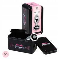 Plug, korek analny 8,5 c, metal, w rozmiarze M. Ozdobny, czarny kryształek