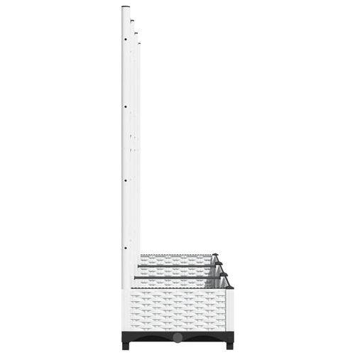 Donica ogrodowa z kratką, biała, 120x40x121,5 cm, PP na Arena.pl