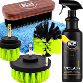 K2 Velor Pro Płyn Środek +4 Szczotki Do Prania Czyszczenia Tapicerki Foteli
