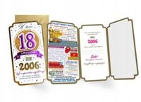 Pamiątkowa KARTKA URODZINOWA Na ŻYCZENIA Prezent Dla KOBIET Urodziny 18 RÓŻ