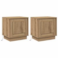 Szafka Nocna z 2 pcs dąb artisan 44 x 34.5 x 45 cm