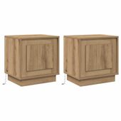 Szafka Nocna z 2 pcs dąb artisan 44 x 34.5 x 45 cm