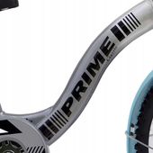 Rower dziecięcy 18 cali PRIME Classic GREY/Turquoise + koszyk, bagażnik