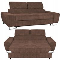 Sofa kanapa Savio salon Family meble brąz sztruks reg zagłówek