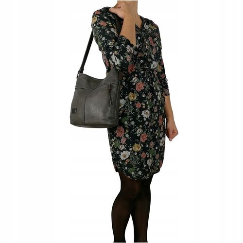 Torebka Damska Listonoszka Bordowa Torba Worek Na Ramię Długi Pasek Lekka na Arena.pl