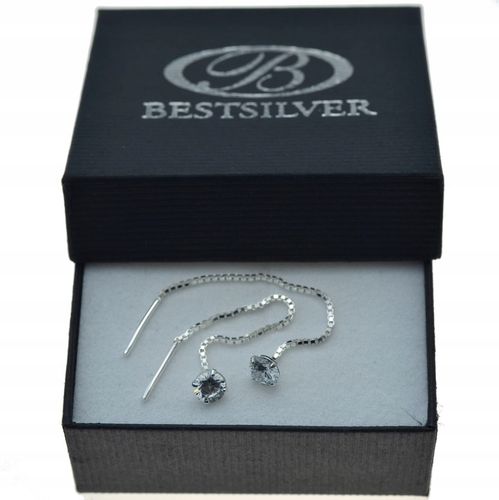 KOLCZYKI SREBRNE PRZECIĄGANE Z CYRKONIĄ 5MM SREBRO na Arena.pl