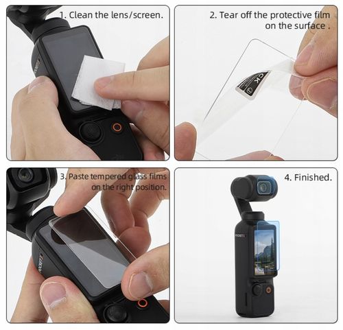 Szkło Hartowane 9H Na Obiektyw i Ekran do DJI OSMO POCKET 3 - 4 szt. na Arena.pl