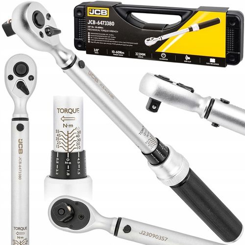 KLUCZ DYNAMOMETRYCZNY Z BLOKADĄ CERTYFIKAT KALIBRACJI ETUI 10-60Nm 3/8" JCB na Arena.pl