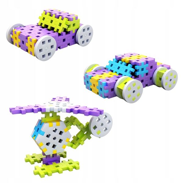 KLOCKI KONSTRUKCYJNE WAFLE MELI Basic Constructor PINK 400 el PUZZLE GOFRY zdjęcie 5