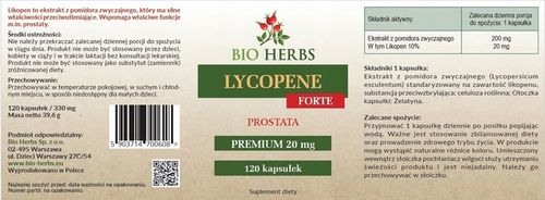 Likopen lycopene forte 20mg prostata serce 120szt antyoksydant moc na Arena.pl