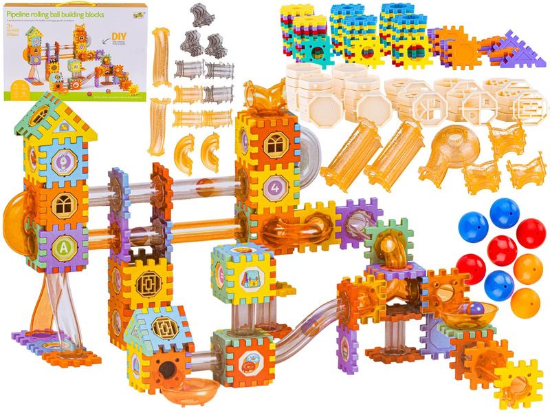 Klocki Konstrukcyjne, Tor Kulkowy Dla Kulek 226 Elementów Kulodrom zdjęcie 1