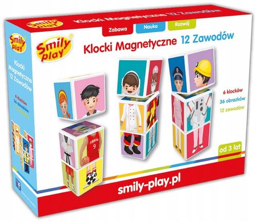 Zabawka dla dzieci SMILY PLAY Klocki Magnetyczne 12 Zawodów SP83465 na Arena.pl