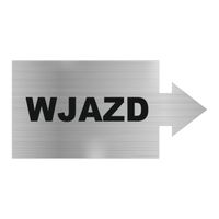 TABLICZKA TABLICA GRAWEROWANA STRZAŁKA nierdzewna z TWOIM NAPISEM wjazd