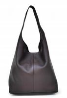 Czekoladowy worek z naturalnej skóry vera pelle