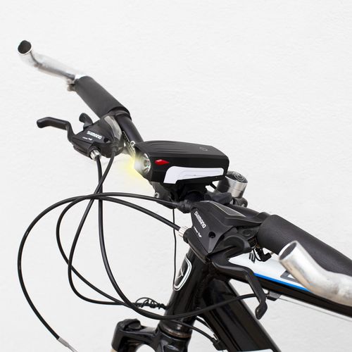 Lampka Rowerowa Z Klaksonem Latarka Na Kierownicę Biała na Arena.pl