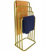 Nowoczesny Stojak Wieszak na Ręczniki 4 Ram. Zaokrąglony Metal Loft ZŁOTY