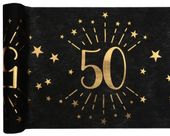 Bieżnik flizelinowy 50 urodziny czarny 0,3 x 5 m
