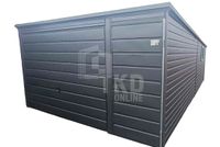 Garaż Blaszany 4x7 Brama Uchylna Drzwi Okno Antracyt dach  TKD198