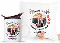Zestaw Poduszka + Kubek Prezent Andrzej Duda Pis Z Nadrukiem Ze Zdjęciem