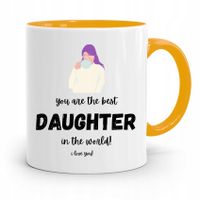 Kubek Żółty Dla Córki Best Daughter In The World Z Nadrukiem Ze Zdjęciem