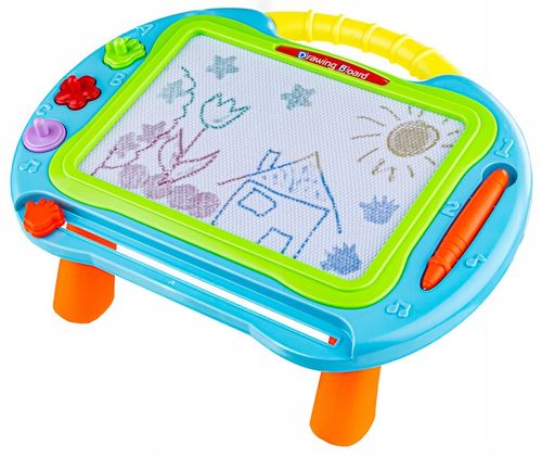 TABLICA MAGNETYCZNA dla dzieci do rysowania ZNIKOPIS 2W1 STOLIK STEMPELKI na Arena.pl