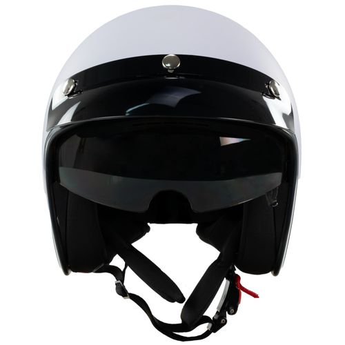 Kask na skuter motocyklowy otwarty z daszkiem BB 588 -przyciemniona blenda M biały mat na Arena.pl