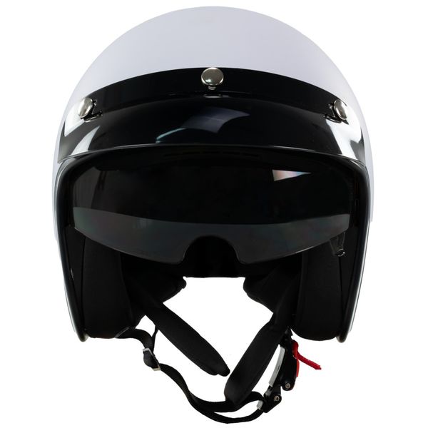 Kask na skuter motocyklowy otwarty z daszkiem BB 588 -przyciemniona blenda M biały mat zdjęcie 3