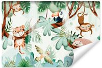 Fototapeta Dla Dzieci Dzikie ZWIERZĘTA Dżungla Abstrakcja 400cm x 280cm