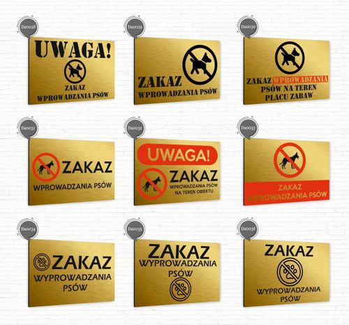 Tabliczka znak informacyjny 40x30 Złota ZAKAZ JAZDY Aluminiowa NADRUK UV na Arena.pl