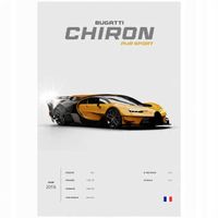 Plakat 90x60 samochód sportowy Bugatti CHIRON młodzieżowy dla mechanika